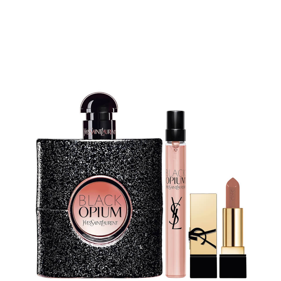 Yves Saint Laurent Black Opium Eau de Parfum 90ml, Trial Size and Mini Rouge Pur Couture Set