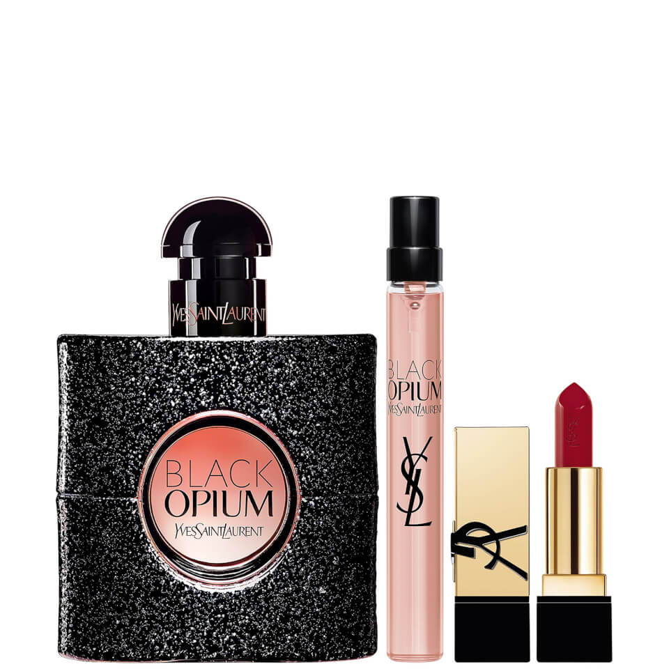 Yves Saint Laurent Black Opium Eau de Parfum 50ml, Trial Size and Mini Rouge Pur Couture Set