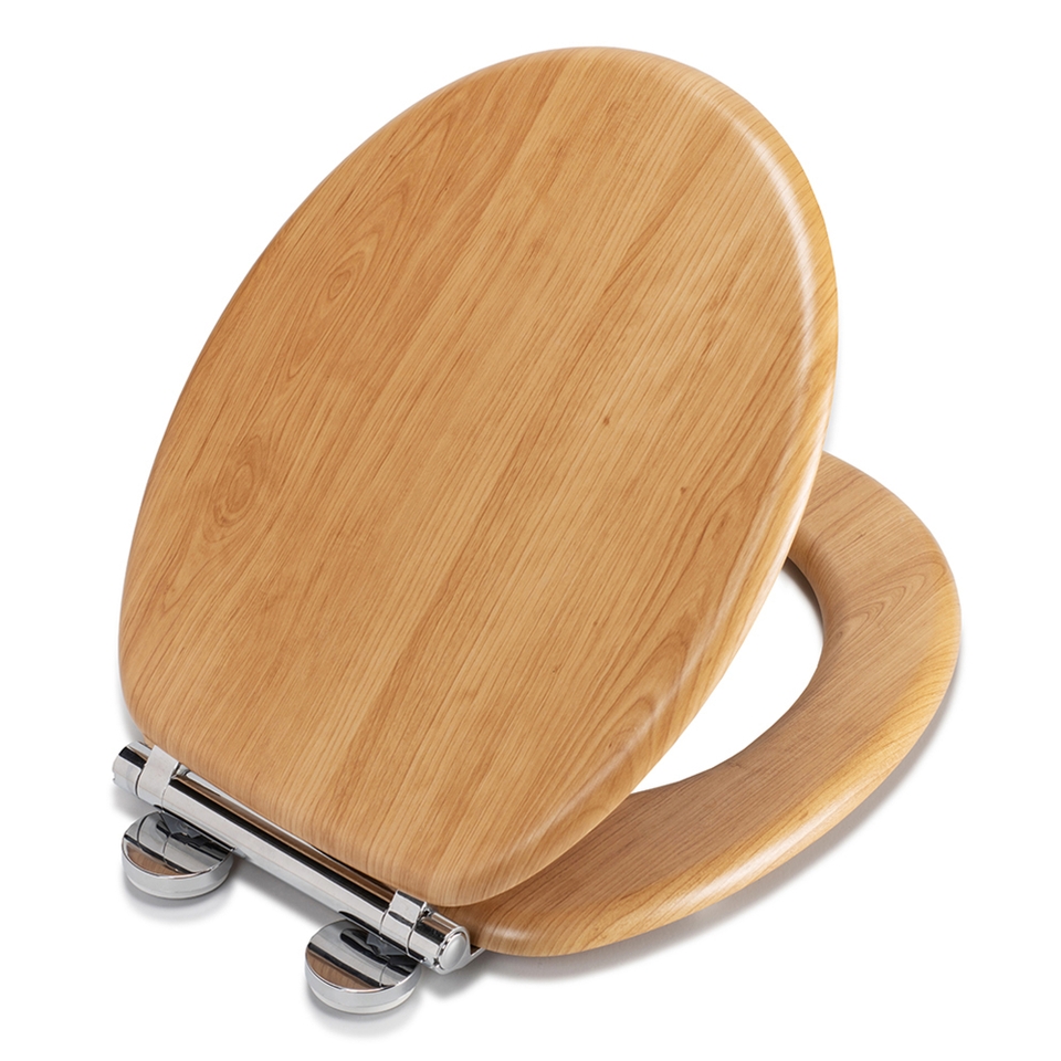 Croydex Hartley FlexiFix Toilet Seat Light Oak Effect Homebase