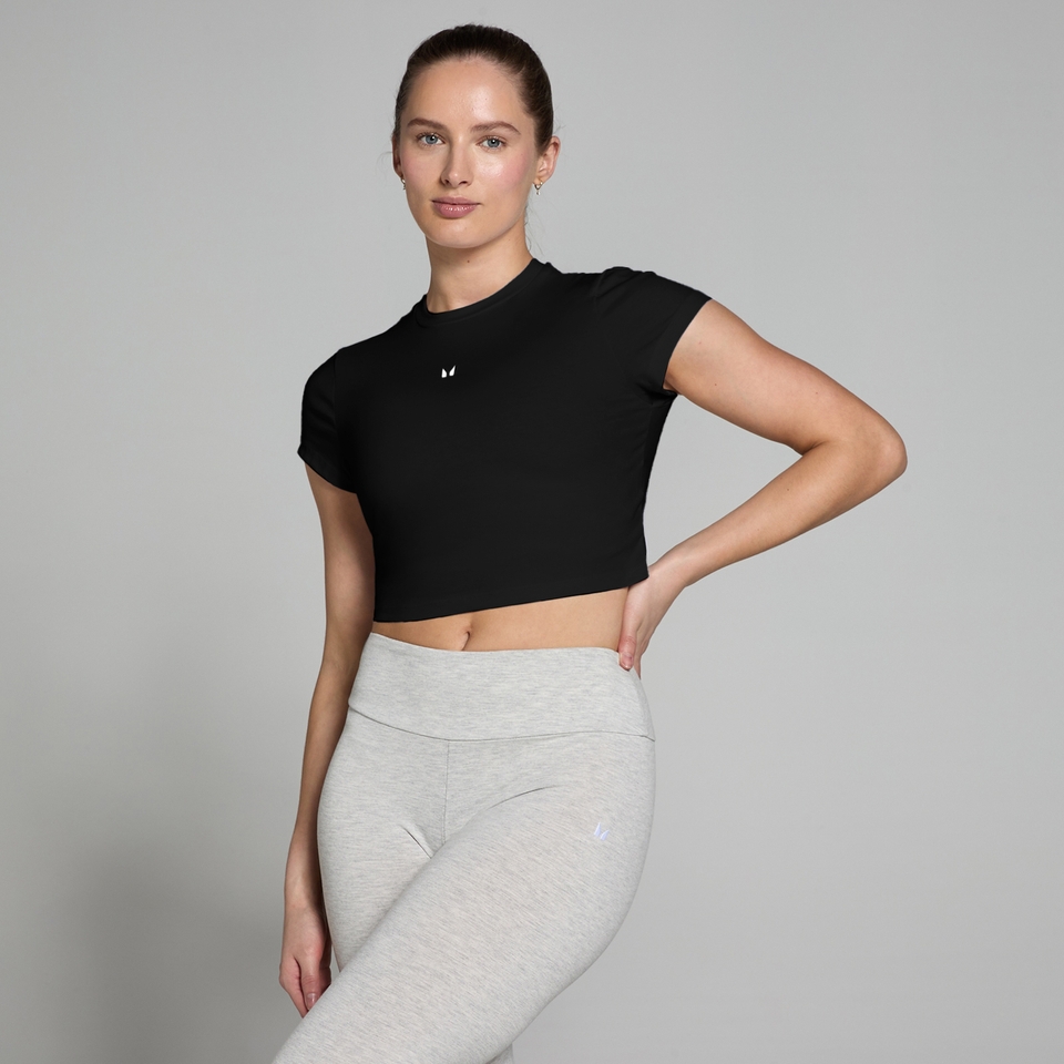 MP Women's Basics Body Fit Short Sleeve Crop T-Shirt - Black