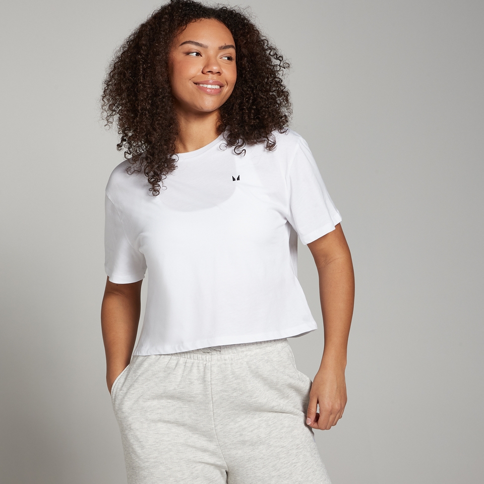 MP Women's Basics Boxy Short Sleeve Crop T-Shirt - White 