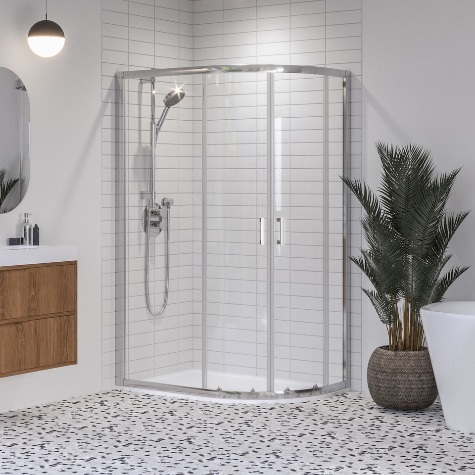Aqualux Offset Quadrant Right Hand Shower Enclosure and Tray Package - 1200 x 800mm (8mm Glass)