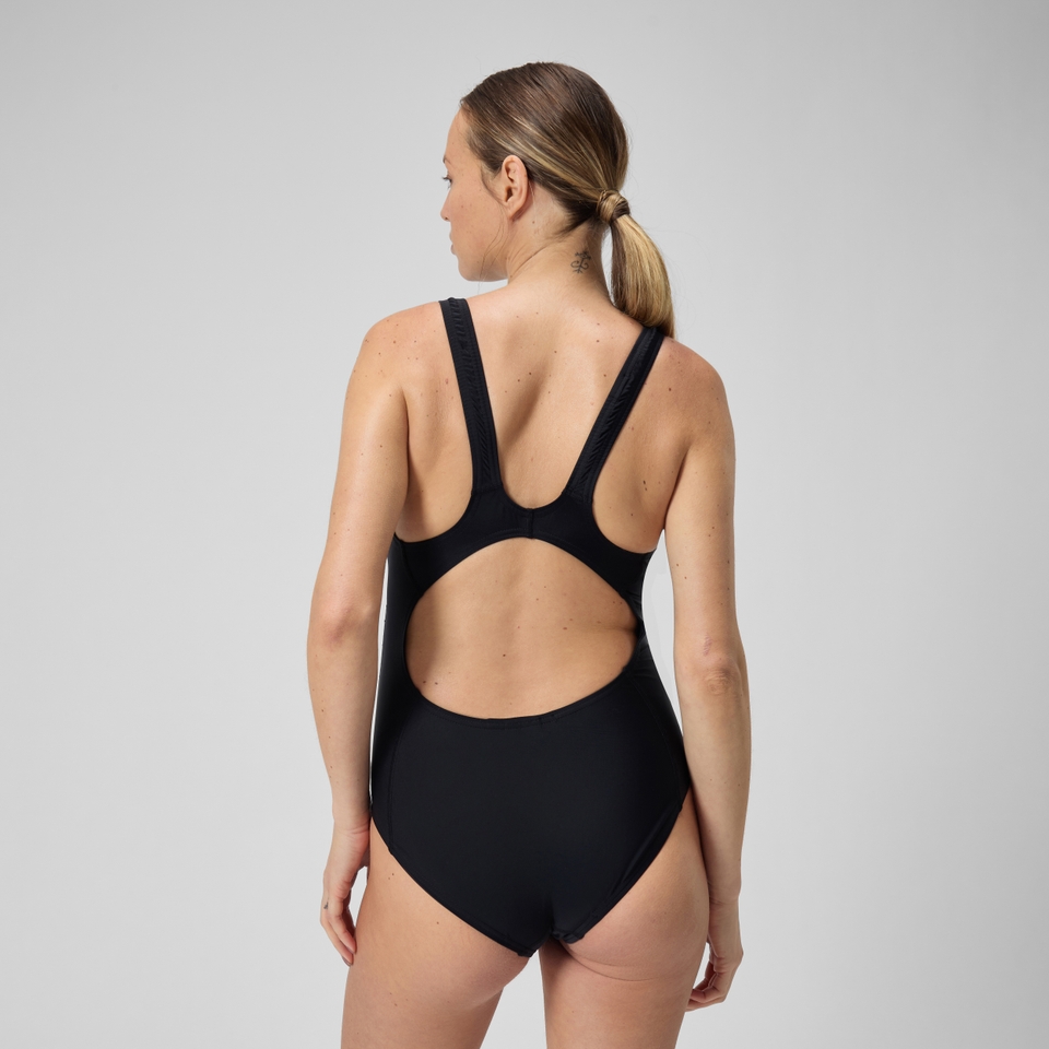 Fitness-Umstandsbadeanzug für Damen Schwarz