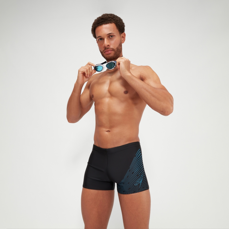 Men's Medley Logo Aquashort Black/Teal