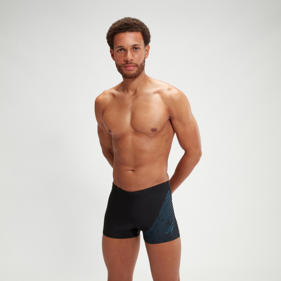 Men's Medley Logo Aquashort Black/Teal