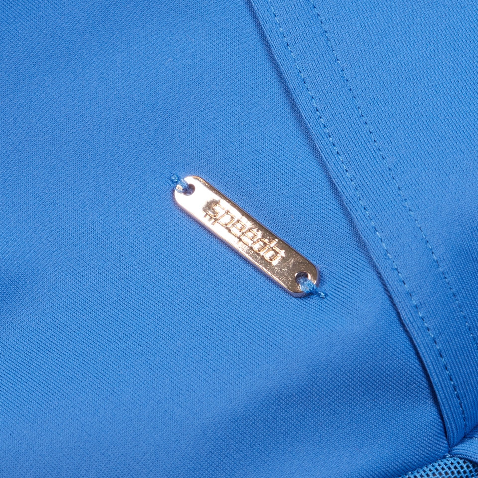 Formender asymmetrischer Badeanzug mit Mesh-Details für Damen Blau