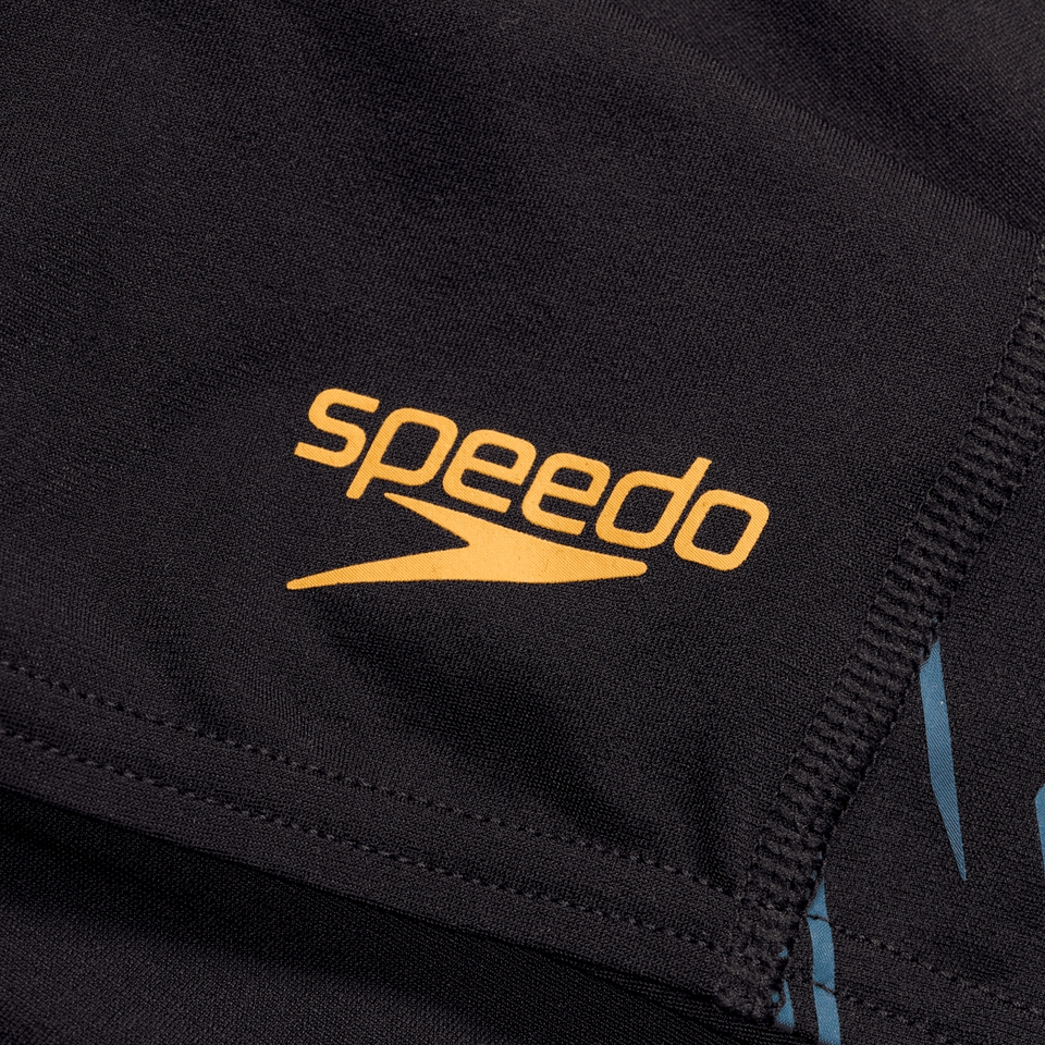 Schwimmhose mit Tech-Einsätzen für Herren Schwarz/Orange