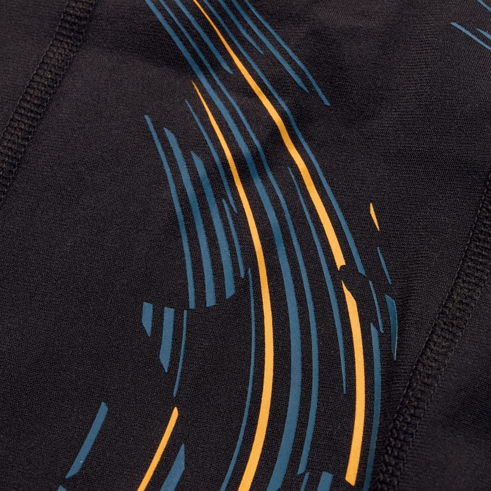 Schwimmhose mit Tech-Einsätzen für Herren Schwarz/Orange