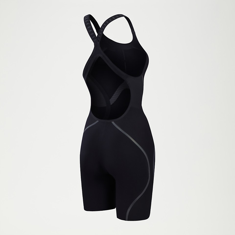 Fastskin LZR Pure Intent 2.0 Kneeskin-Schwimmanzug mit offenem Rücken für Damen Schwarz/Schillernd