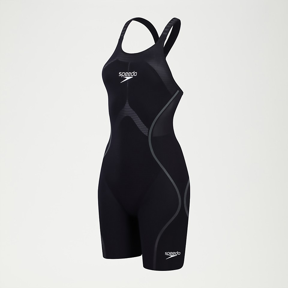 Fastskin LZR Pure Intent 2.0 Kneeskin-Schwimmanzug mit offenem Rücken für Damen Schwarz/Schillernd