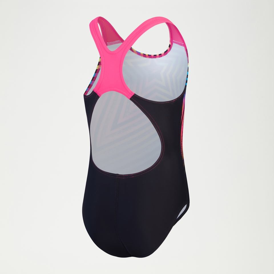 Maillot de bain Fille Digital Placement Splashback noir/jaune