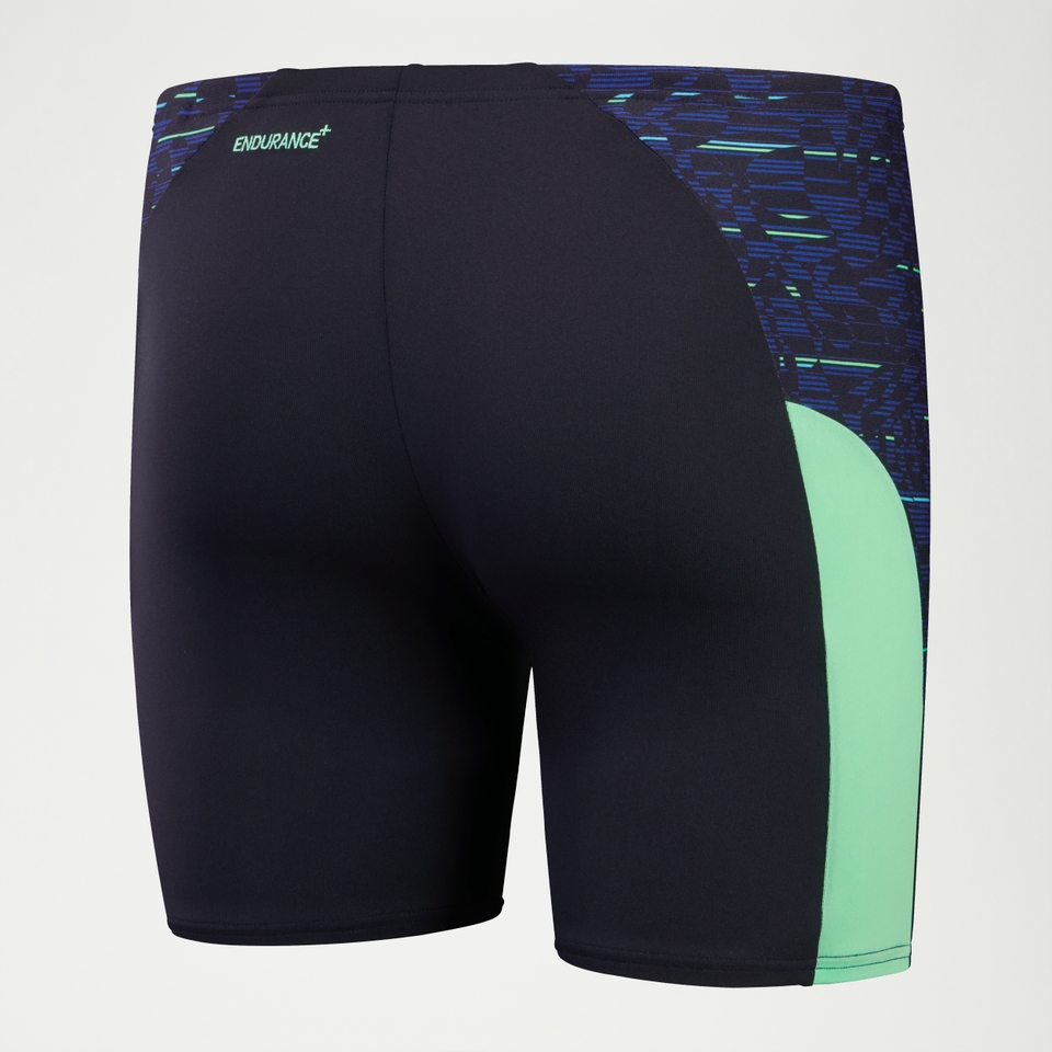 Mittellange Endurance+ Max Splice-Schwimmhose für Herren Marineblau/Grün
