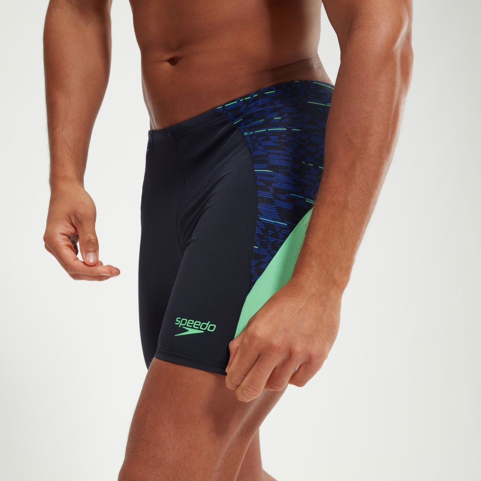 Mittellange Endurance+ Max Splice-Schwimmhose für Herren Marineblau/Grün