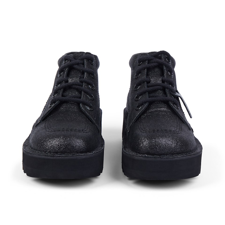 Adult Unisex Kick Hi Stack Glitter Text Black