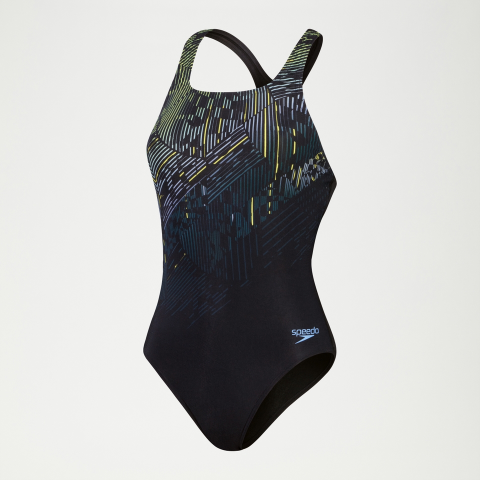 Women's Digital Printed Medalist Swimsuit Black