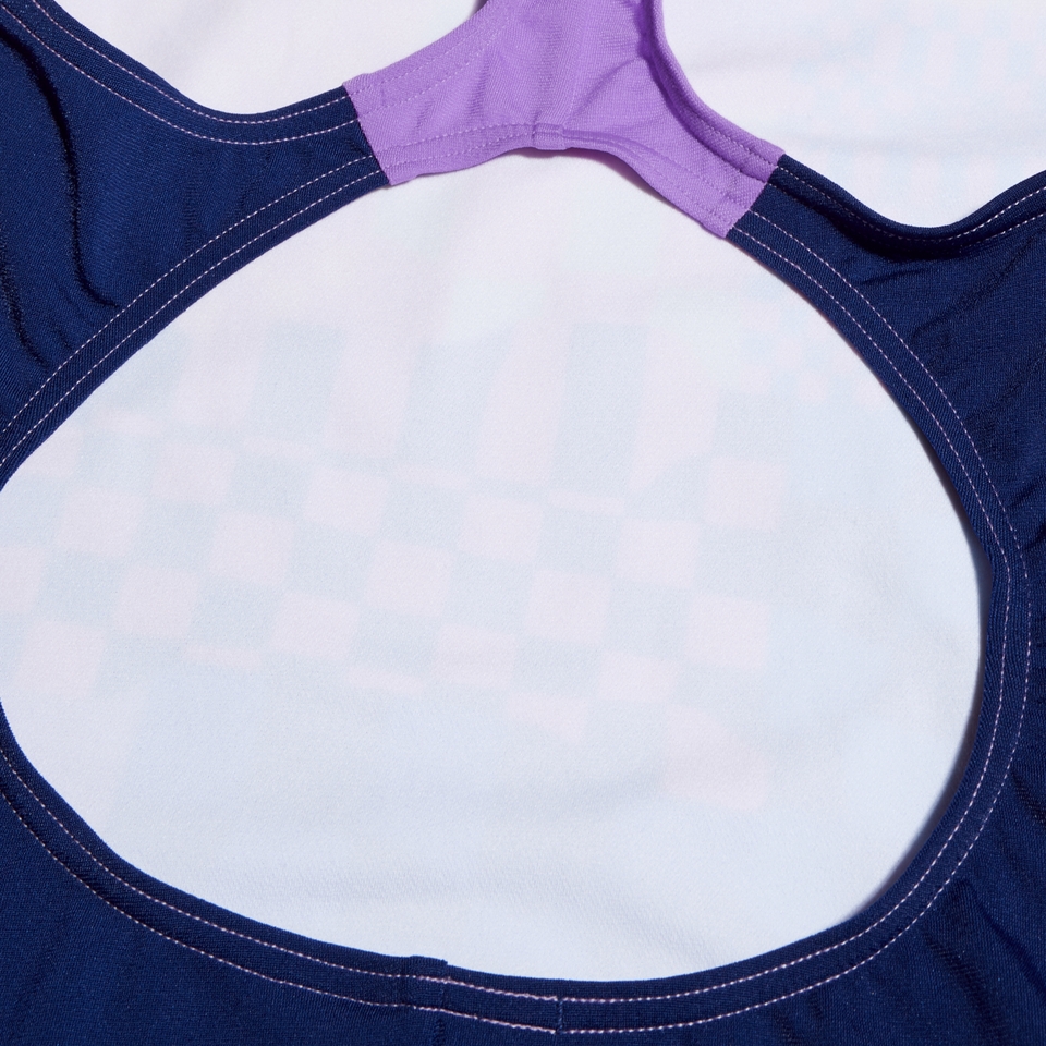 Maillot de bain Fille Digital Placement Splashback bleu marine/rose