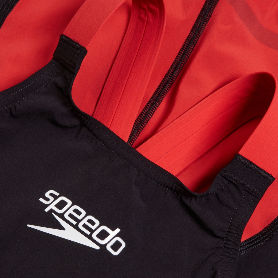 Girls Fastskin Junior LZR Ignite Kneeskin Black/Red