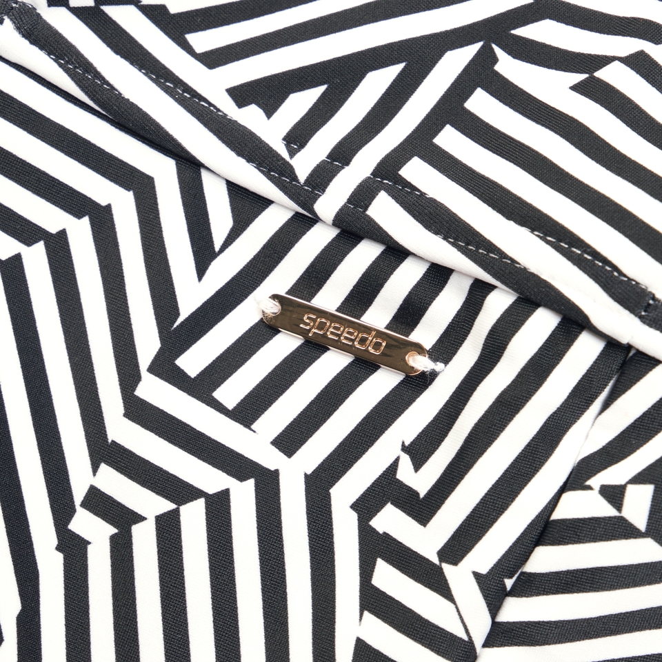 Women's Shaping Printed Asymmetric Swimsuit Black/White
