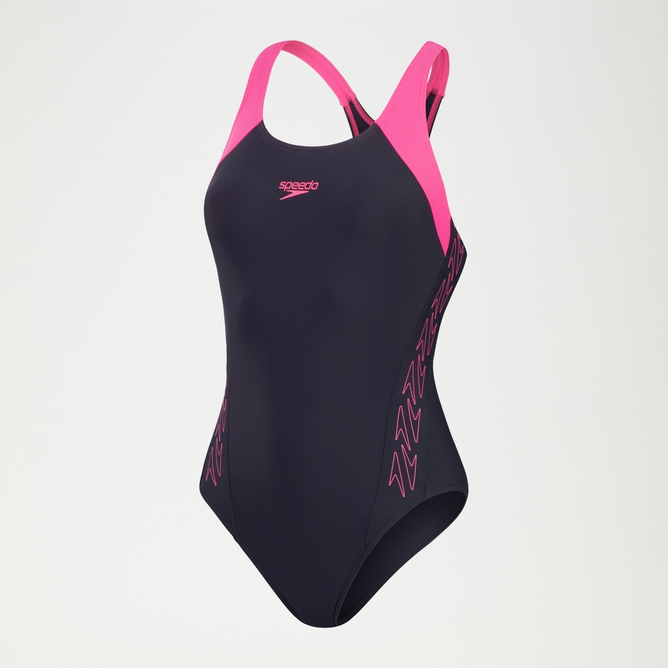 Women's Hyperboom Racerback Swimsuit Navy/Pink