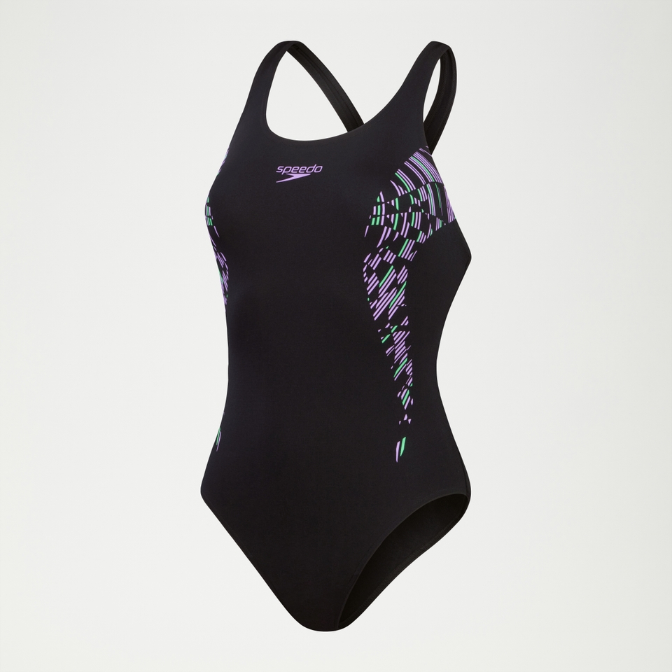 Maillot de bain Femme Placement Muscleback bleu marine/vert