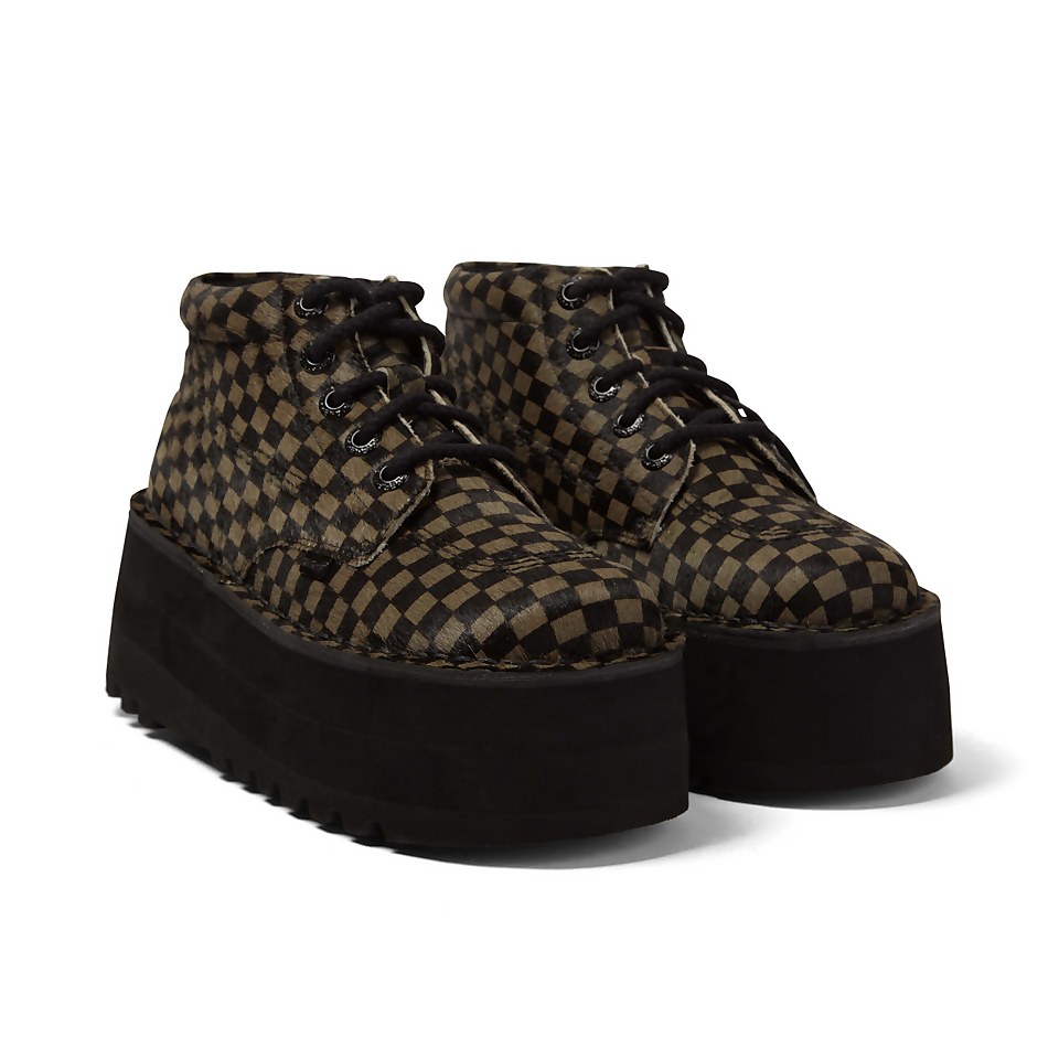 Adult Unisex Kick Hi Platform Leather Black/Khaki