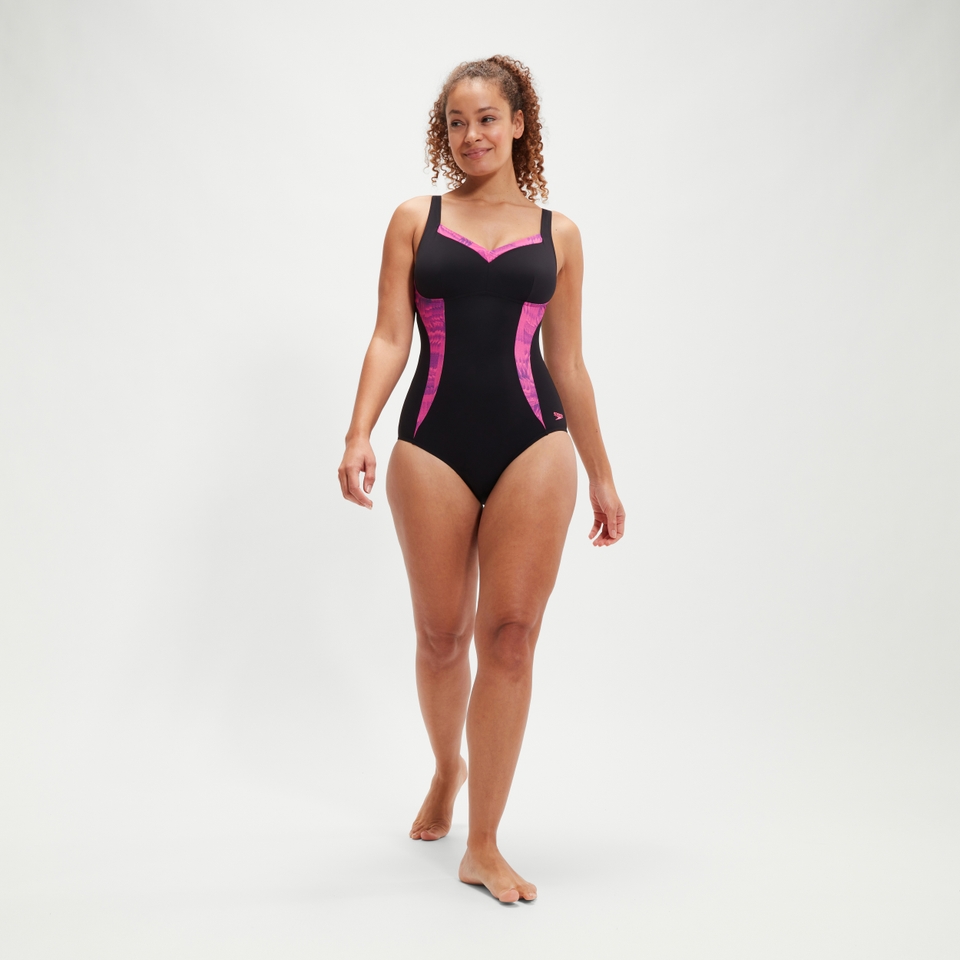 Women's Shaping LunaElustre Swimsuit Black/Pink