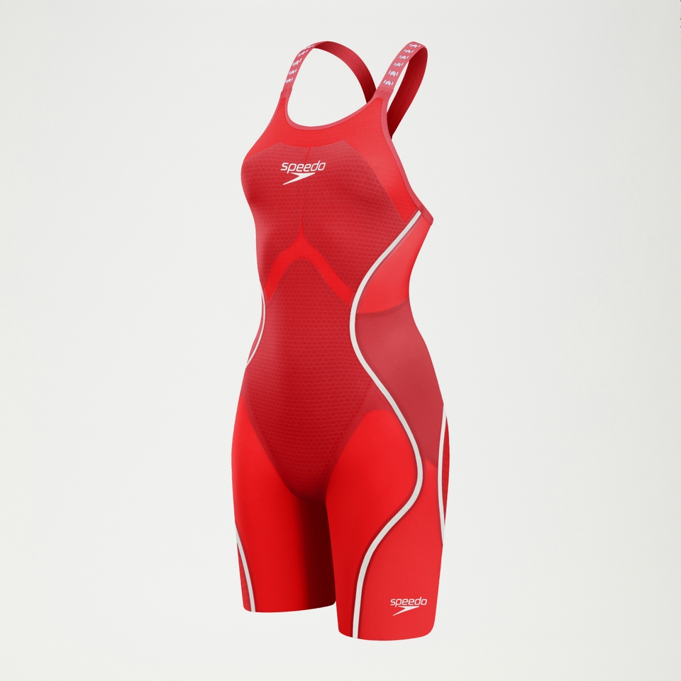 Combinaison partielle dos ouvert Femme Fastskin LZR Pure Intent 2.0 Rouge/Blanc