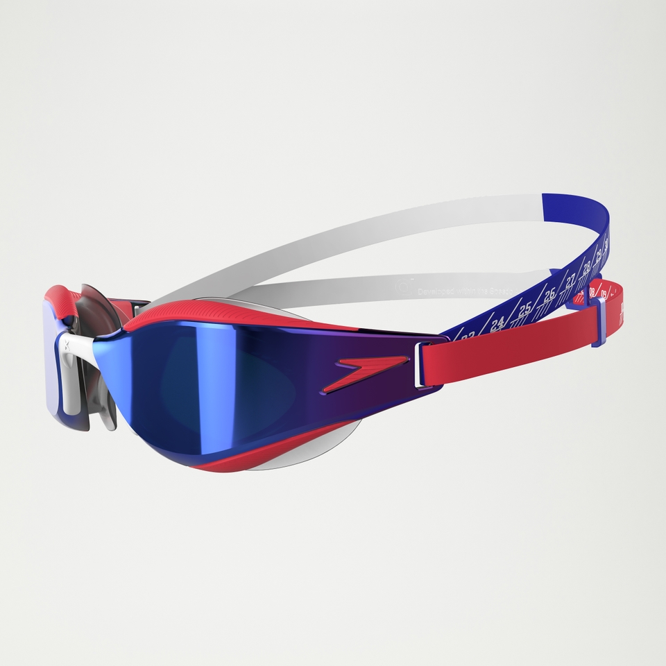 Lunettes de natation Adulte Fastskin Hyper Elite effet miroir blanc/bleu