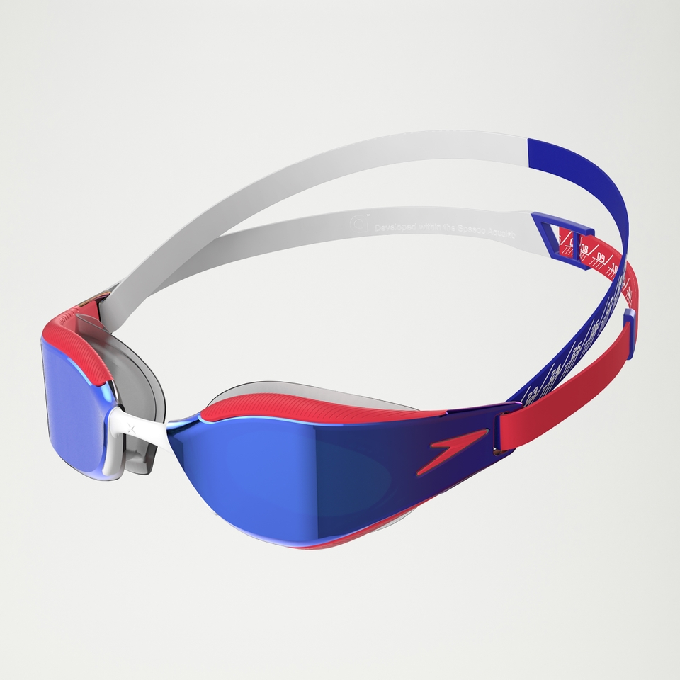 Lunettes de natation Adulte Fastskin Hyper Elite effet miroir blanc/bleu