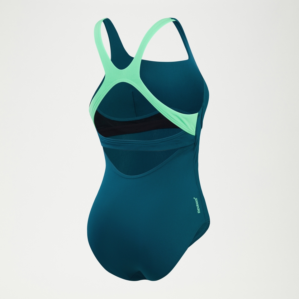 Women's Flex Band Swimsuit with Swim Bra Teal/Green