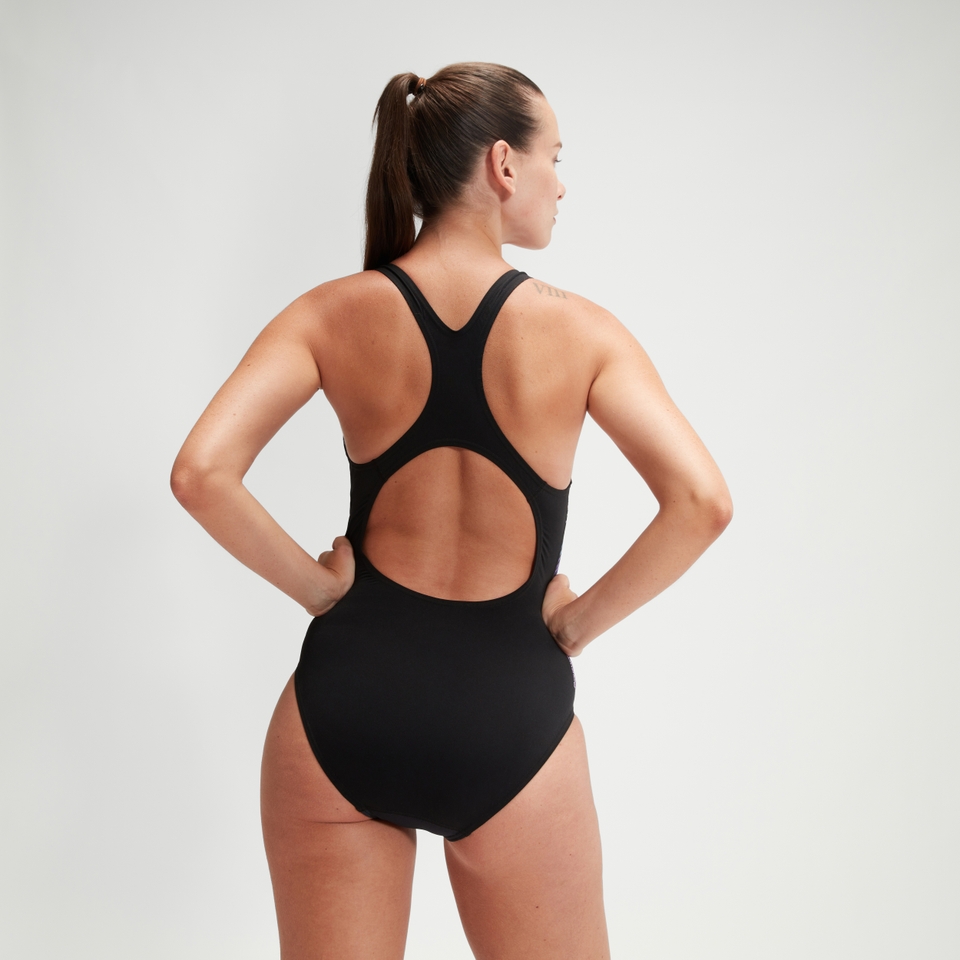 Women's Digital Printed Medalist Swimsuit Black