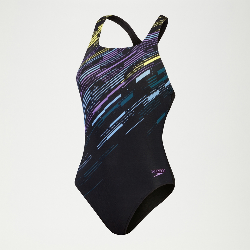 Women's Digital Printed Medalist Swimsuit Black