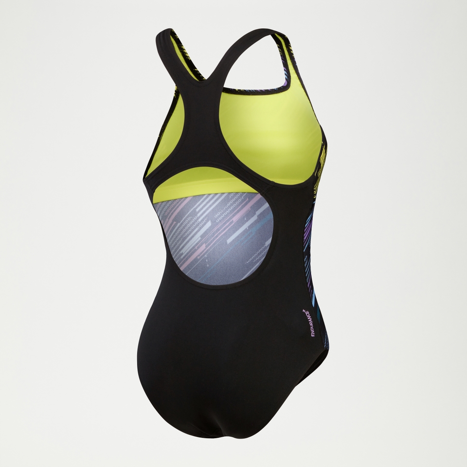 Women's Digital Printed Medalist Swimsuit Black
