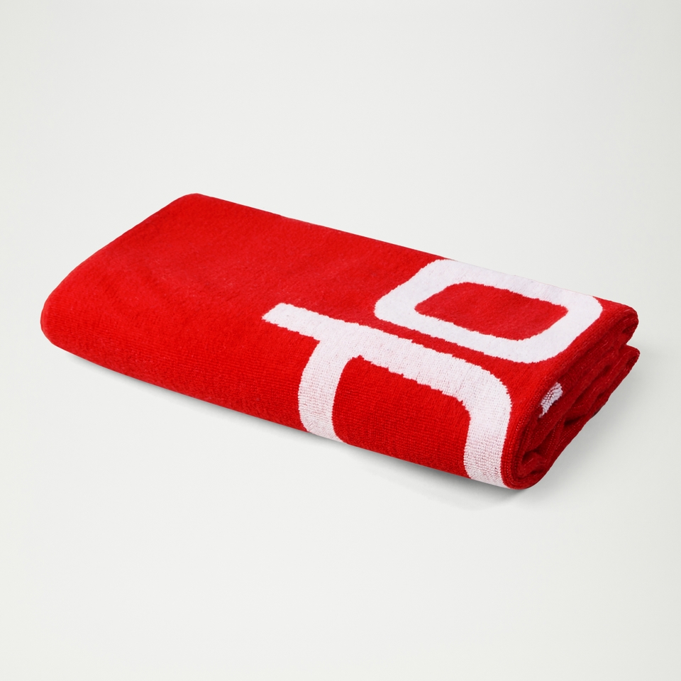 Speedo Logo Towel Red/White