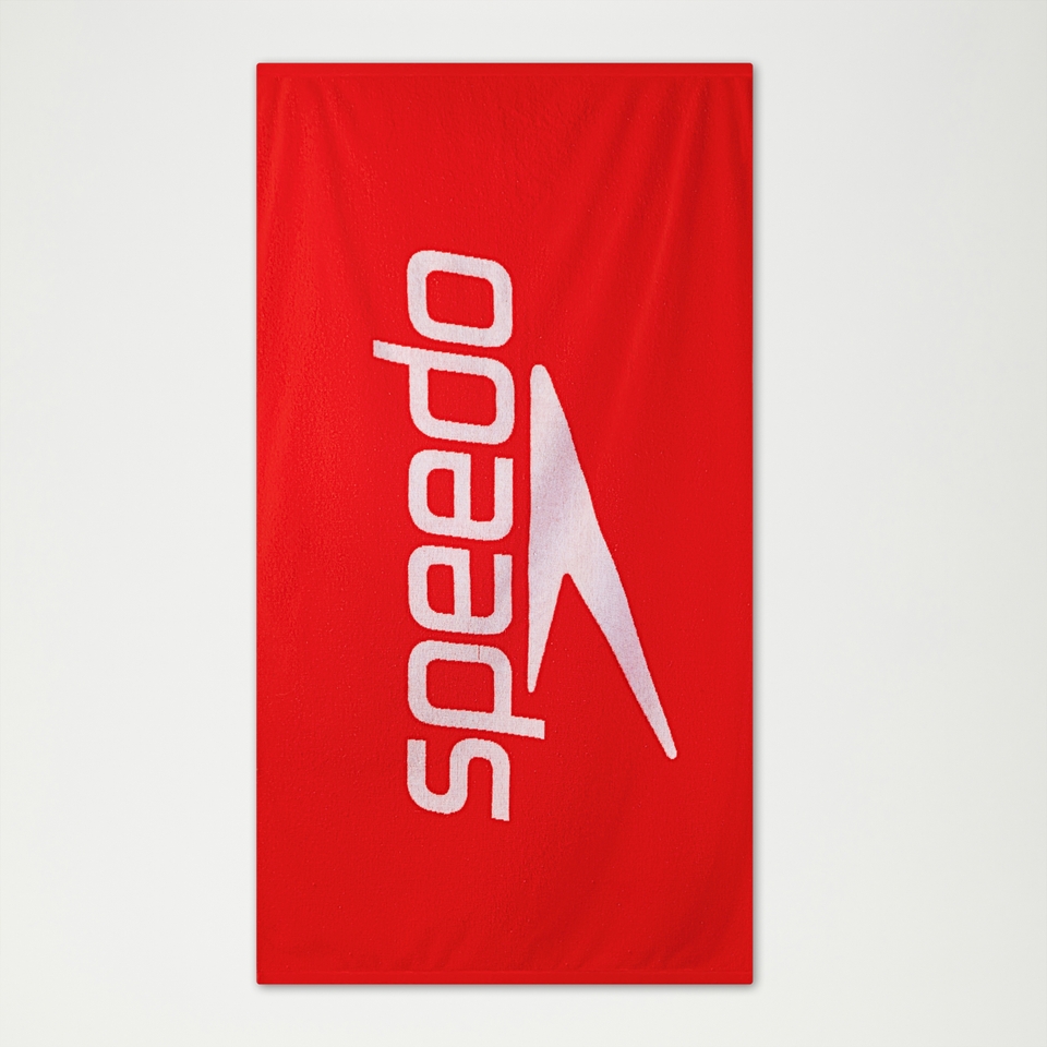Speedo Logo Towel Red/White