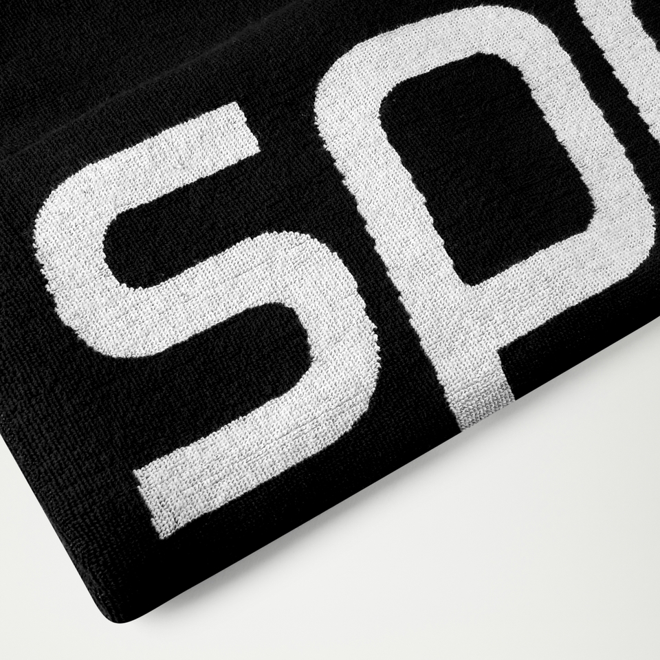 Speedo Logo-Handtuch Schwarz/Weiß