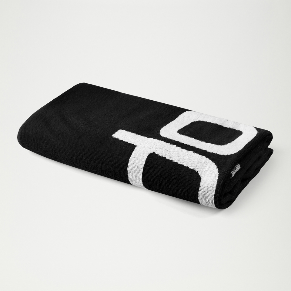 Speedo Logo-Handtuch Schwarz/Weiß