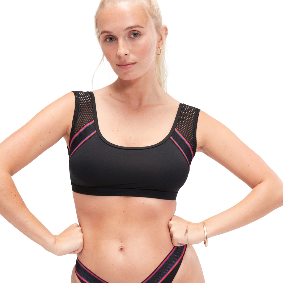 Women's Flu3nte Solid Crop Mesh Black