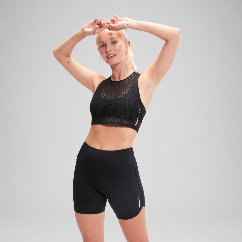 Women's FLU3NTE Mesh Bikini Crop Top Black