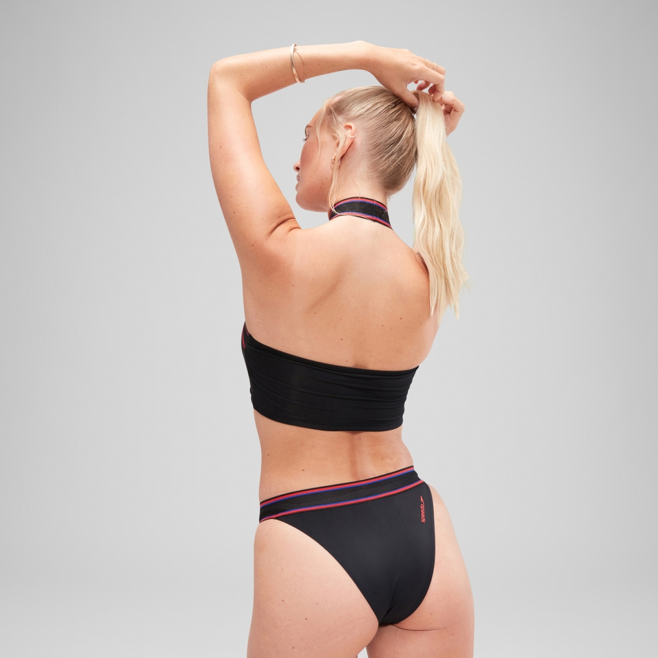 Women's Flu3nte Halter Crop Top Black