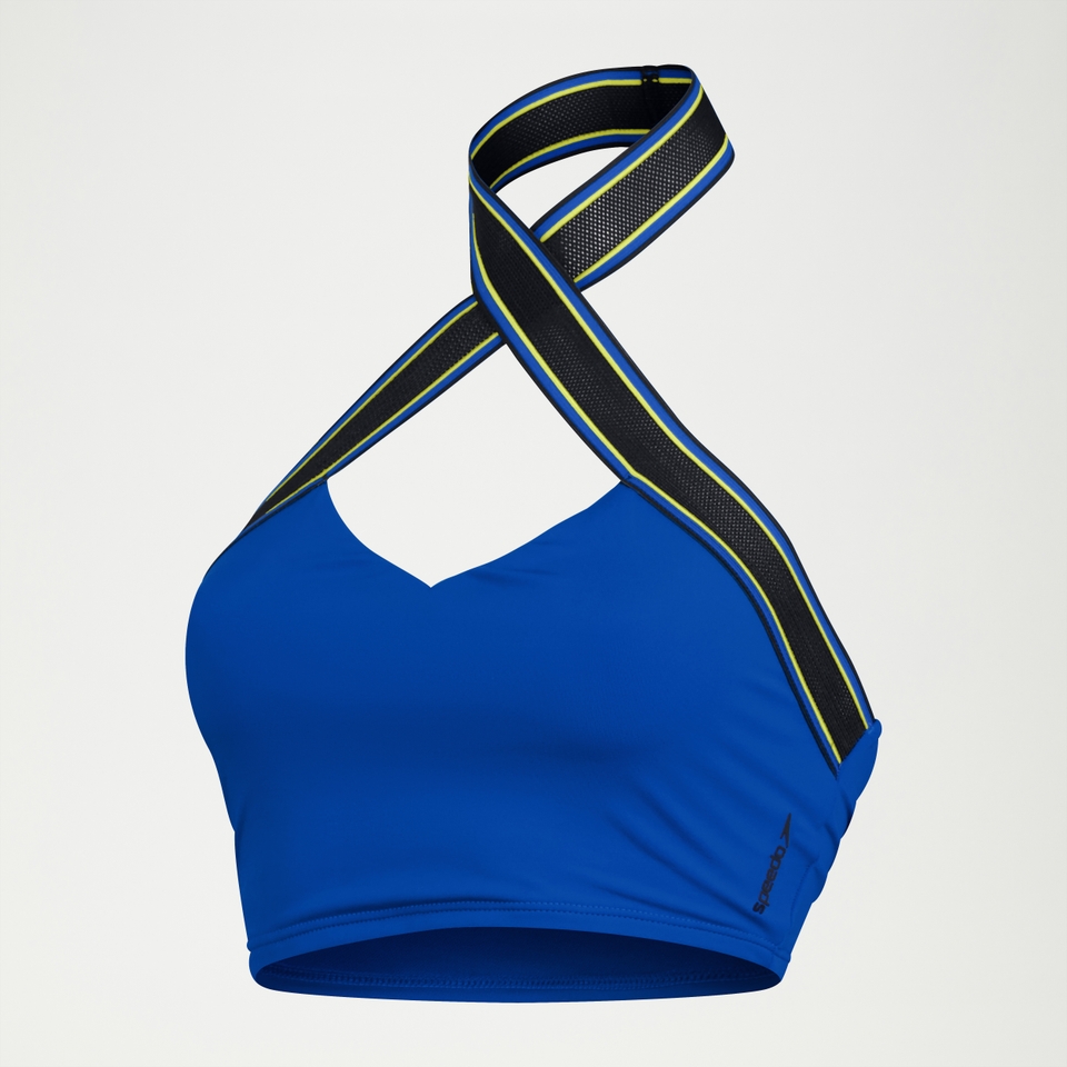 FLU3NTE Halter Crop Top Blue