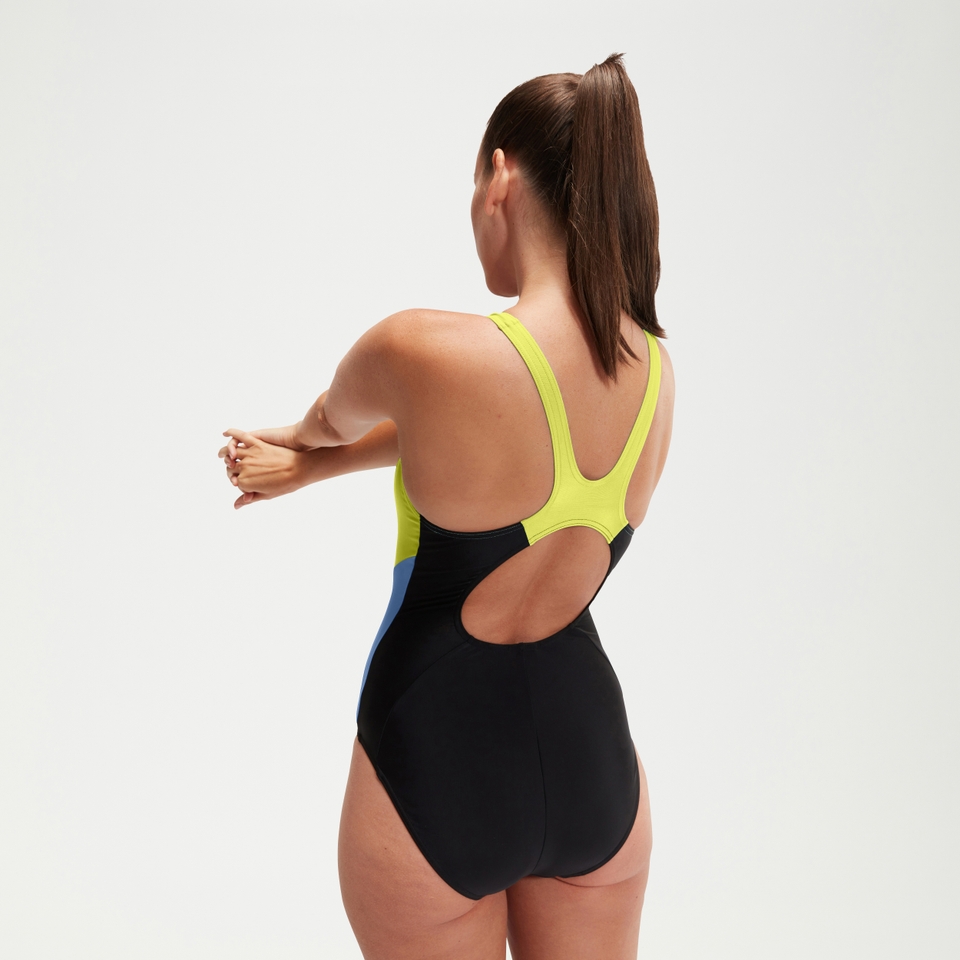 Women's Colourblock Muscleback Black/Yellow