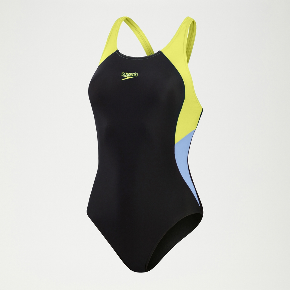 Women's Colourblock Muscleback Black/Yellow