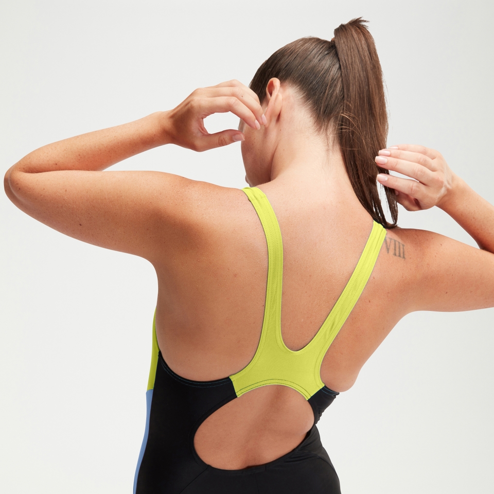 Women's Colourblock Muscleback Black/Yellow