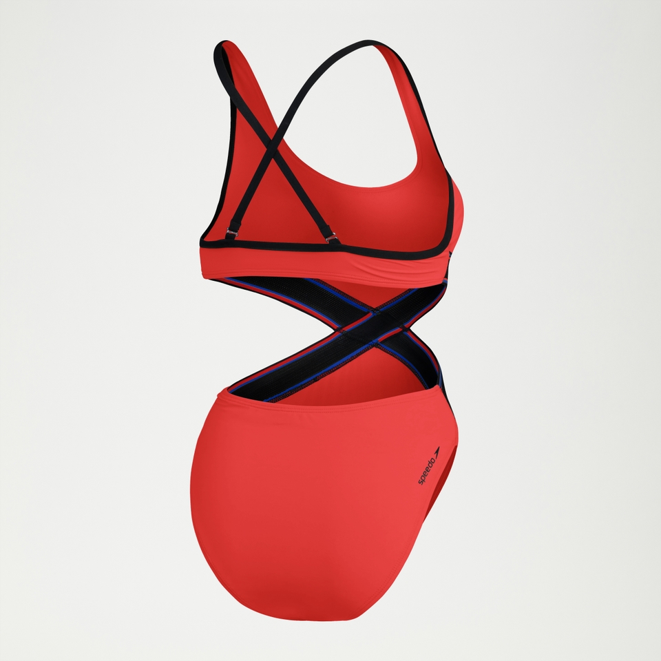FLU3NTE Convertible Cut Out Swimsuit Red