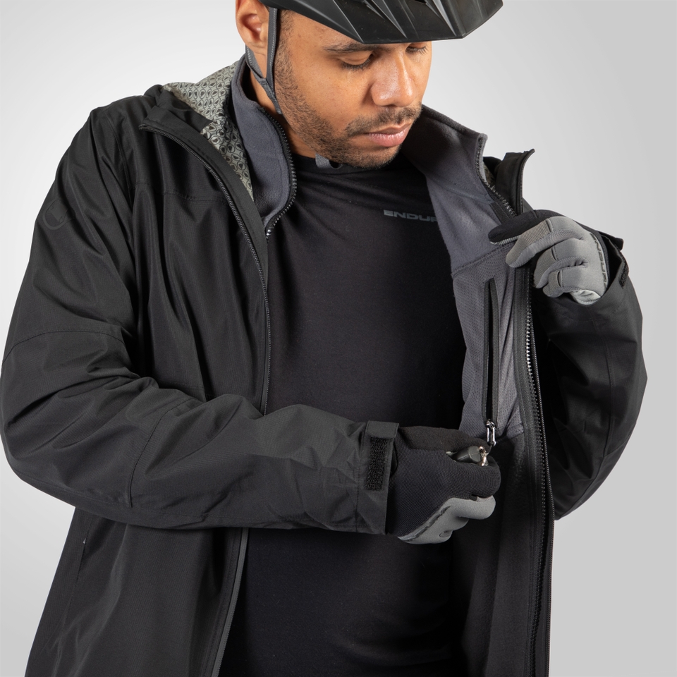 Hummvee 3-in-1 Wasserdichte Jacke für Herren - Schwarz