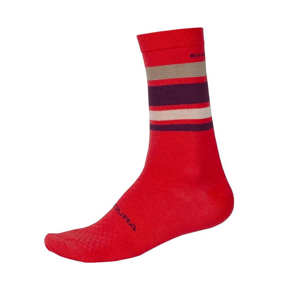Men's BaaBaa Merino Stripe Sock - Pomegranate
