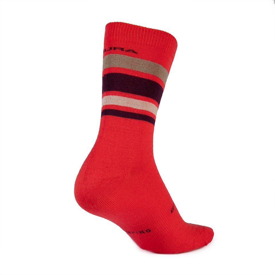 Men's BaaBaa Merino Stripe Sock - Pomegranate
