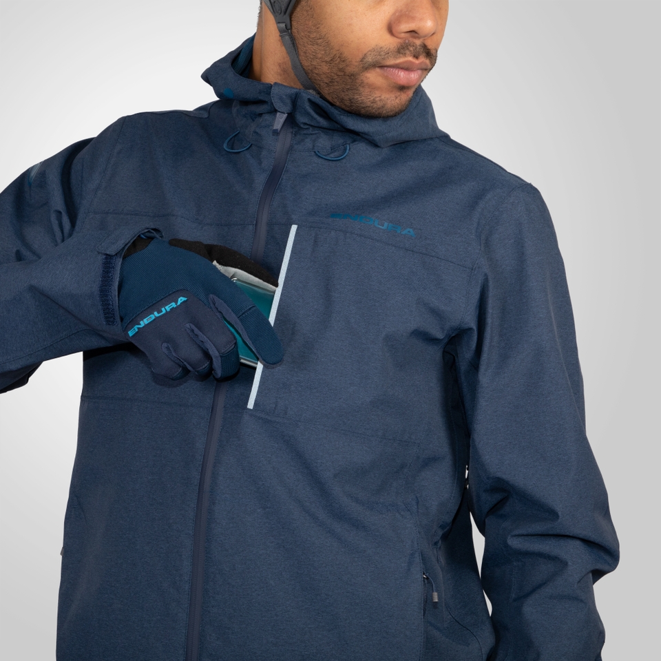 Hummvee Wasserdichte Kapuzenjacke für Herren - Ink Blue
