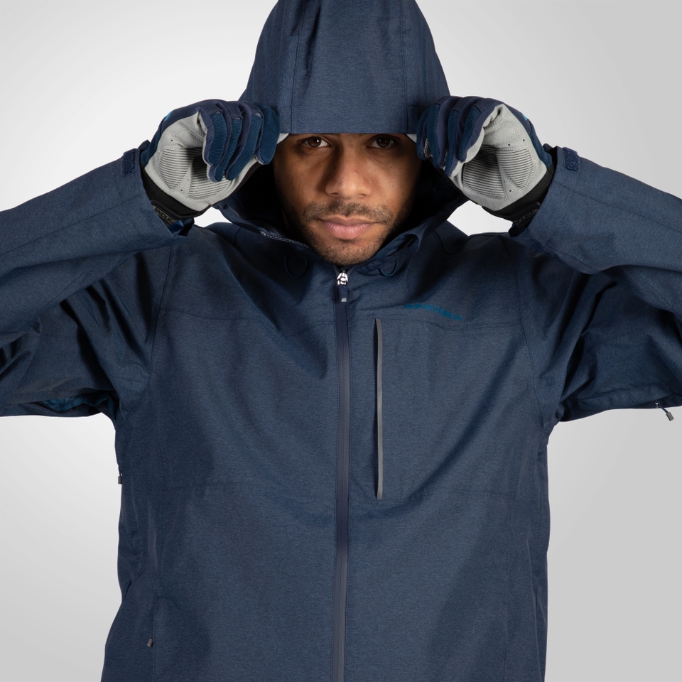 Hummvee Wasserdichte Kapuzenjacke für Herren - Ink Blue